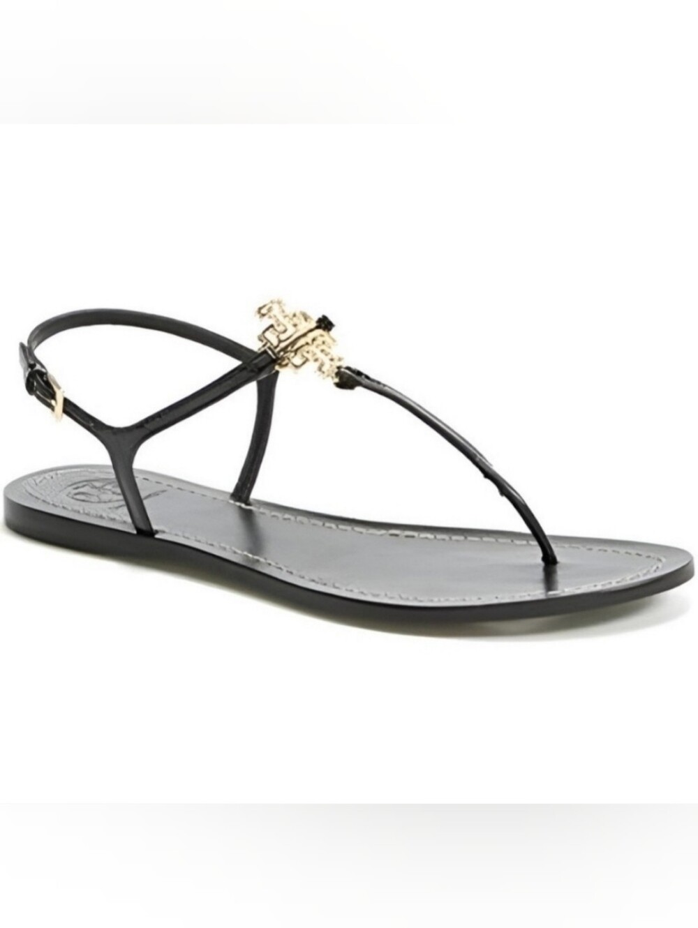 Tory Burch Melinda Flat Thong T-Strap Sandal Black Size 9.5